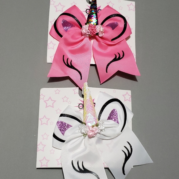 Other - Unicorn bow hair clips